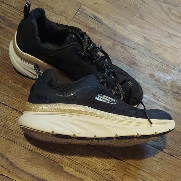 Skechers Black and Gold Women's Shoes - Picture 5 of 11